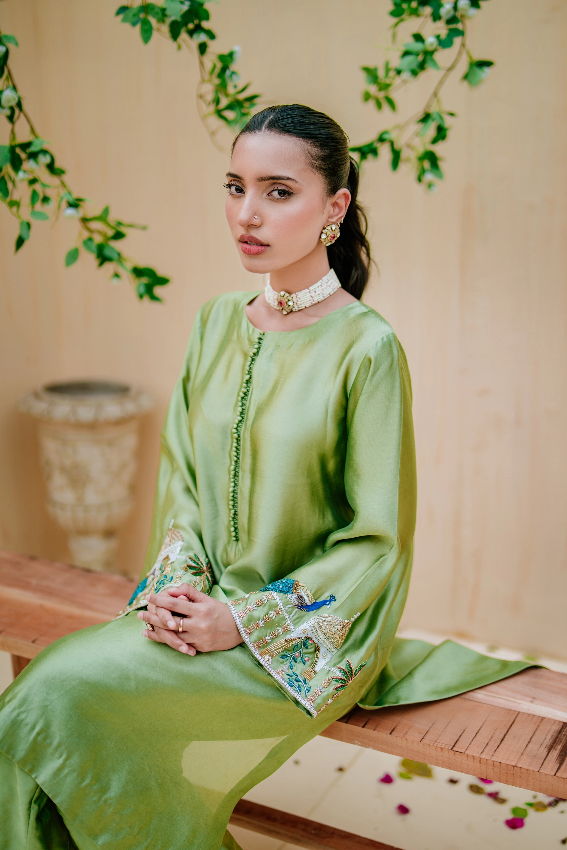 Pistachio Green Silk Suit